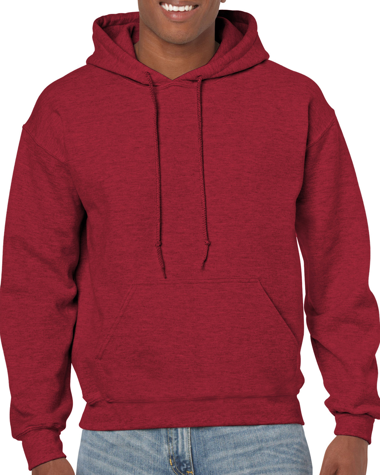 Gildan Heavy Blend Fleece Hooded Sweatshirt - Style G18500, Large, Cherry Red