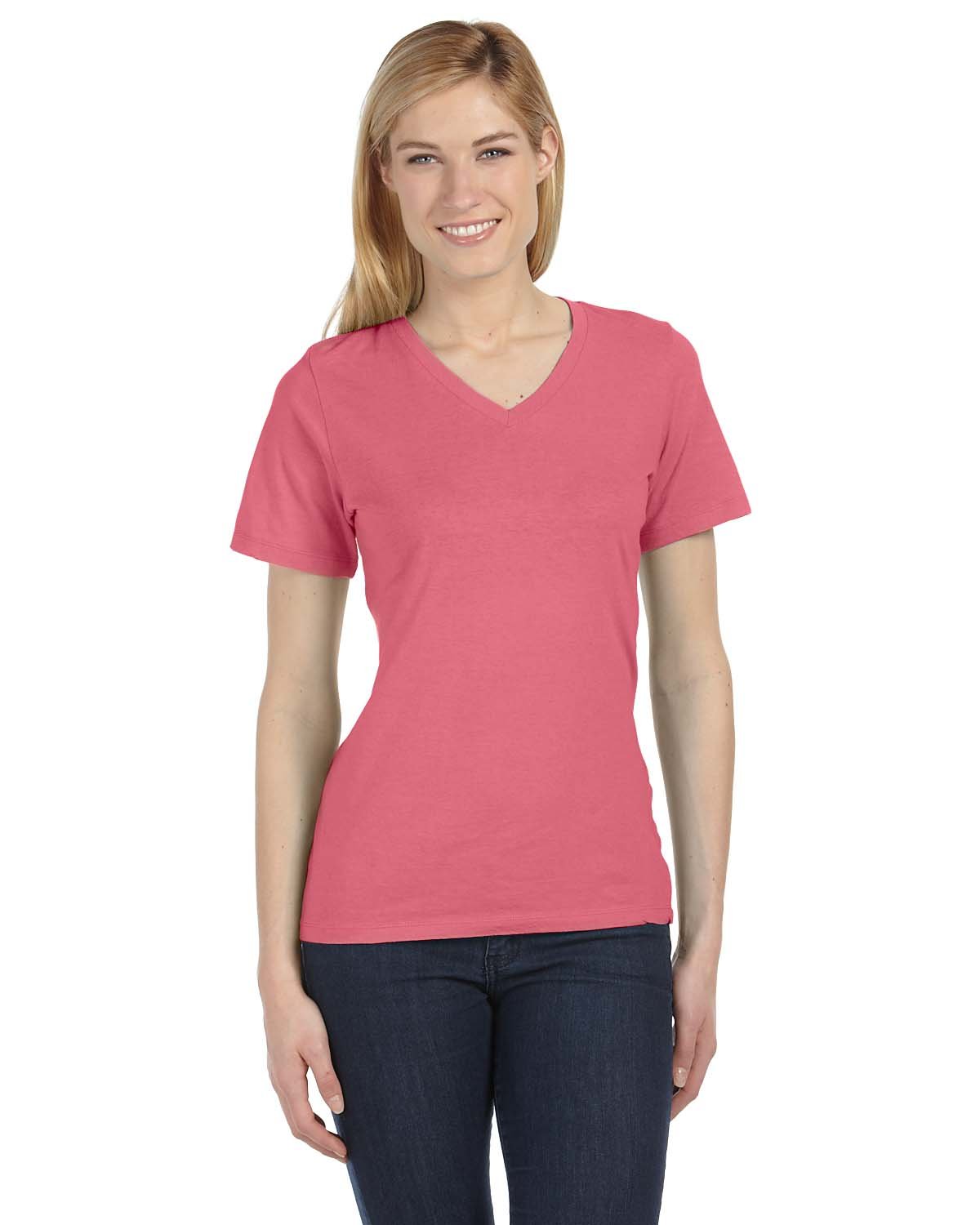 Bella Canvas Womens Relaxed Jersey Short-Sleeve V-Neck T-Shirt - Picture 30 of 38