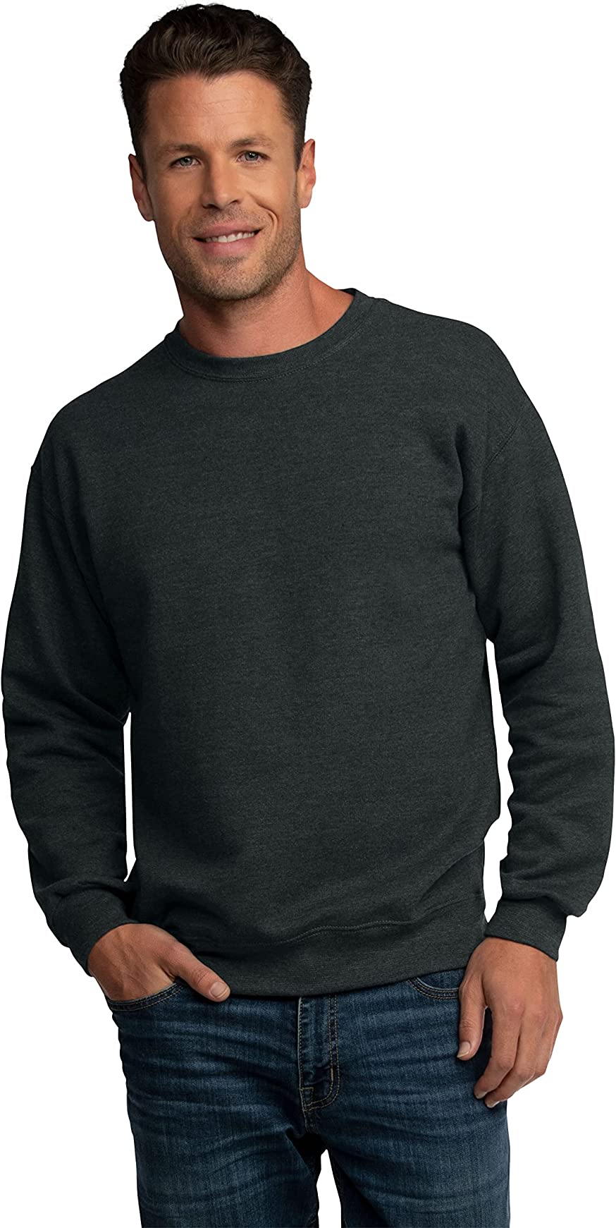 Fruit Of The Loom Mens Eversoft Fleece Extended Sizes Crewneck Sweatshirts - Picture 14 of 19