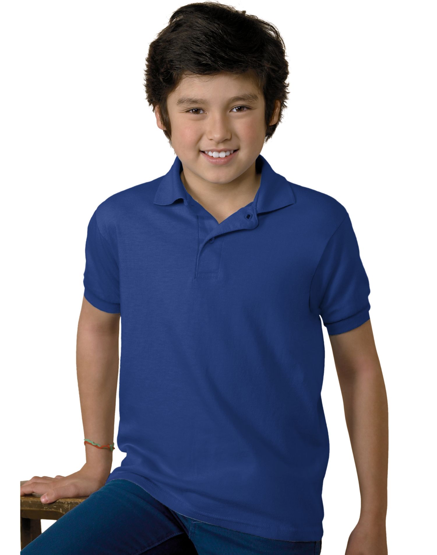 Hanes Kids Cotton-Blend Jersey Polo - Picture 14 of 35