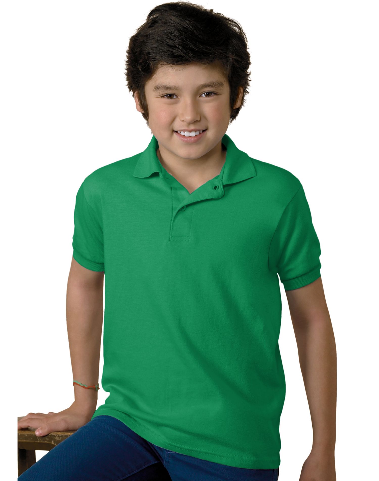 Hanes Kids Cotton-Blend Jersey Polo - Picture 16 of 35