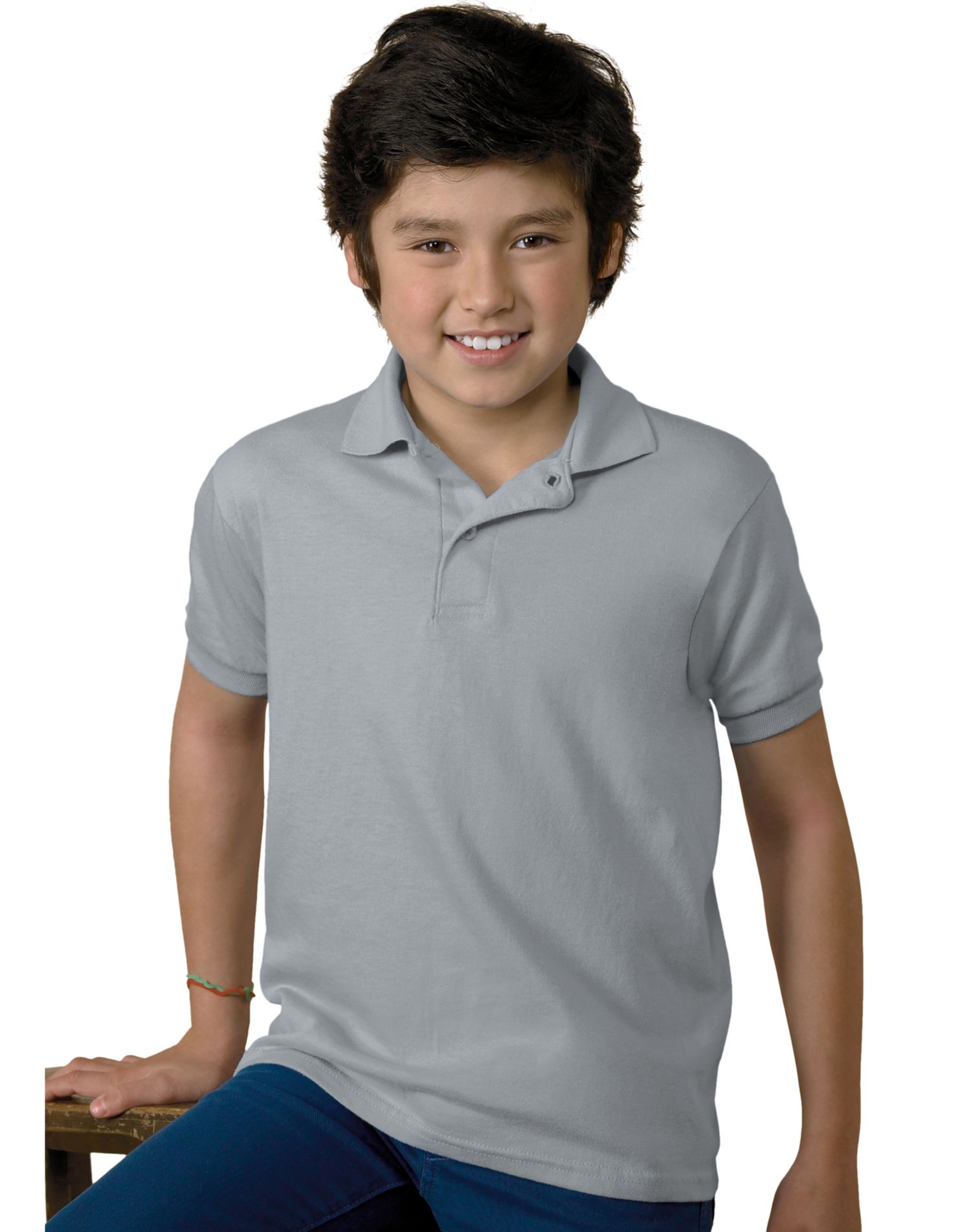 Hanes Kids Cotton-Blend Jersey Polo - Picture 20 of 35