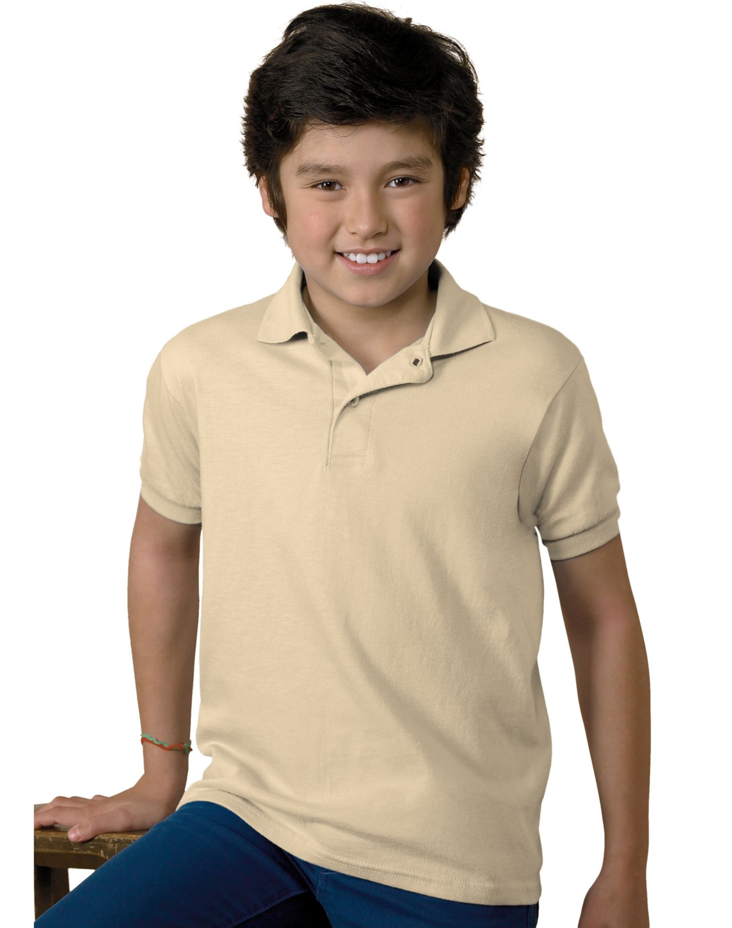 Hanes Kids Cotton-Blend Jersey Polo - Picture 30 of 35