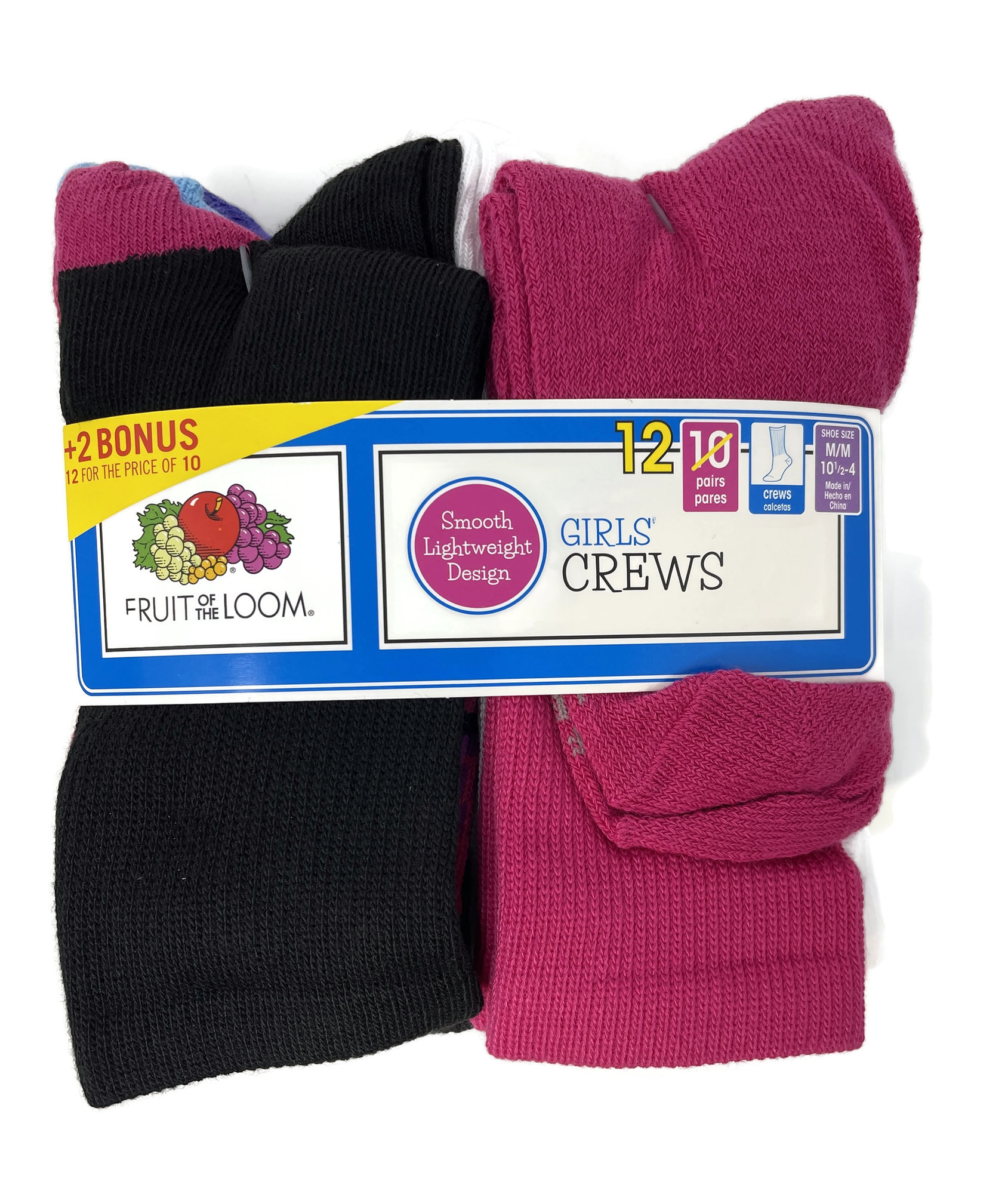 Fruit Of The Loom Girls 12-Pack Crew Socks - Bild 2 von 2