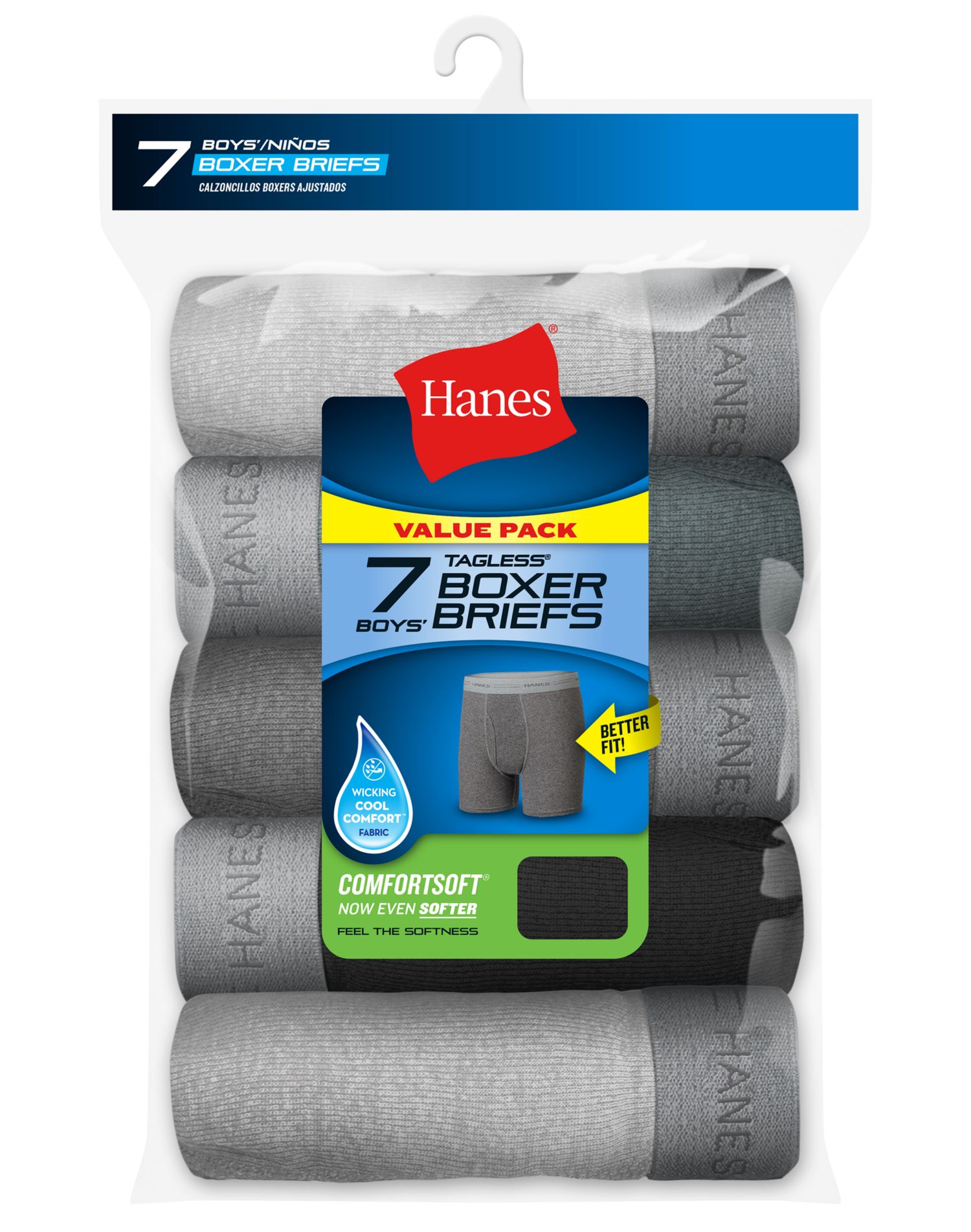Hanes Boys Red Label 7-Pack Boxer Briefs - Picture 3 of 7