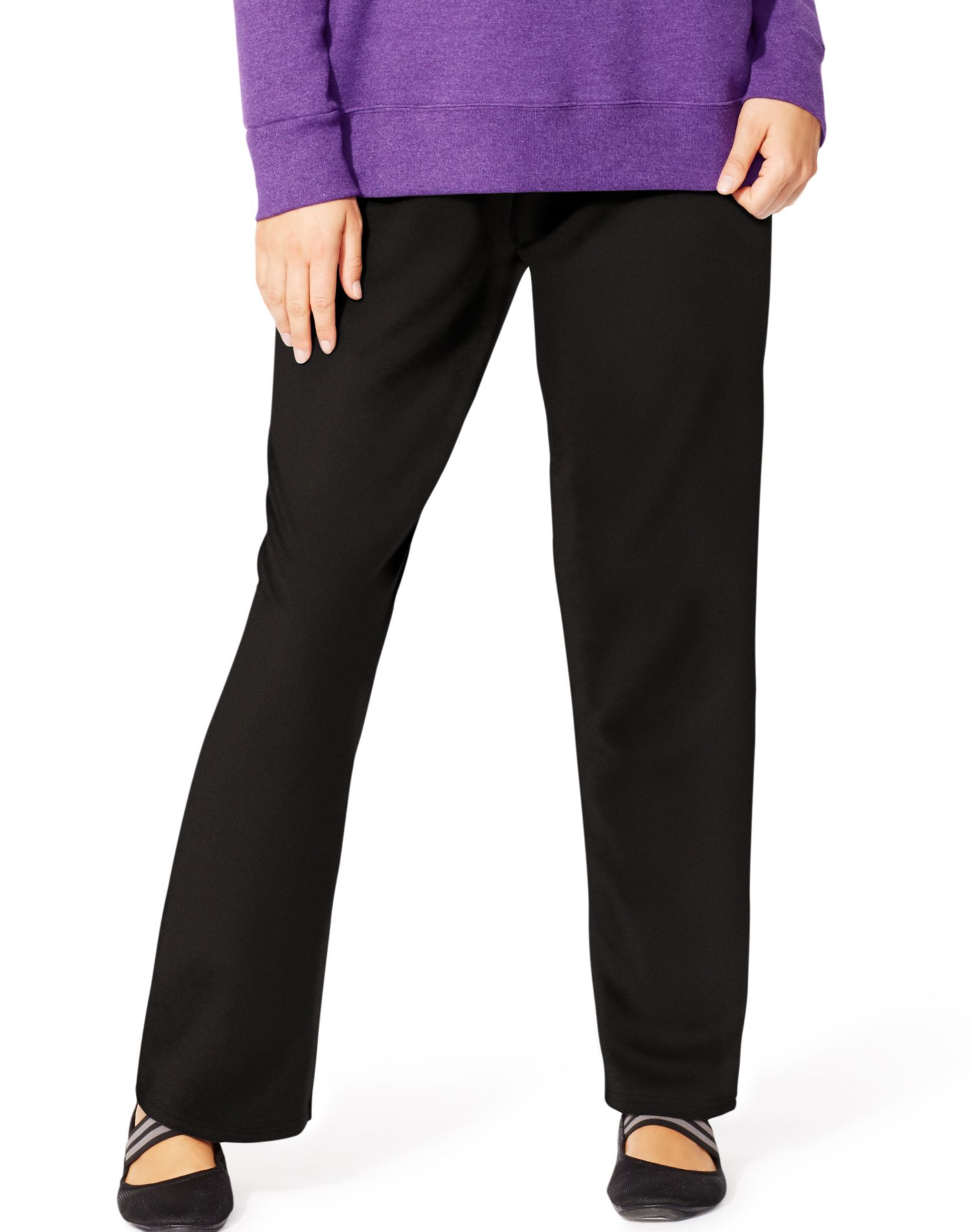 Just My Size Women`s ComfortSoft EcoSmart Fleece Open-Hem Sweatpants, Avg Length - Picture 2 of 7