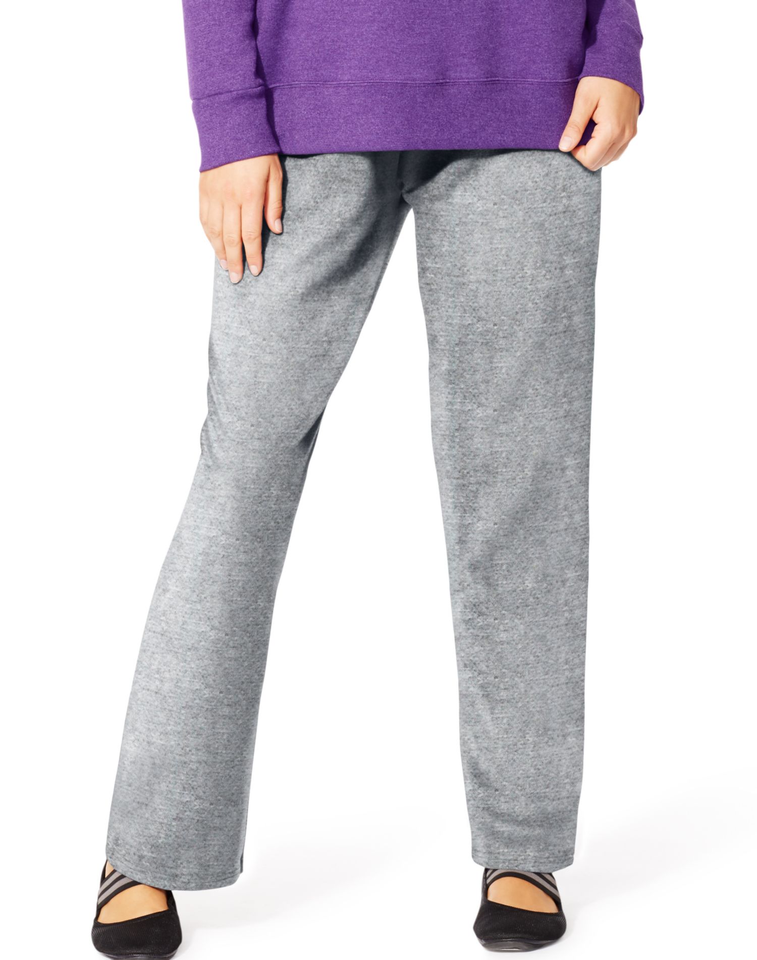 Just My Size Women`s ComfortSoft EcoSmart Fleece Open-Hem Sweatpants, Avg Length - Picture 3 of 7