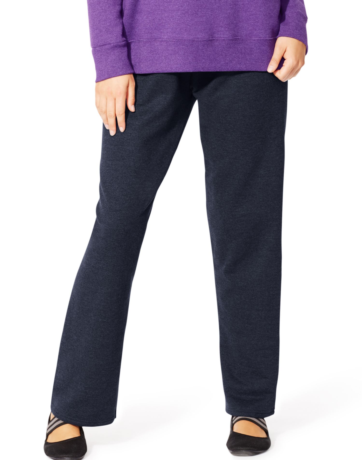 Just My Size Women`s ComfortSoft EcoSmart Fleece Open-Hem Sweatpants, Avg Length - Picture 4 of 7
