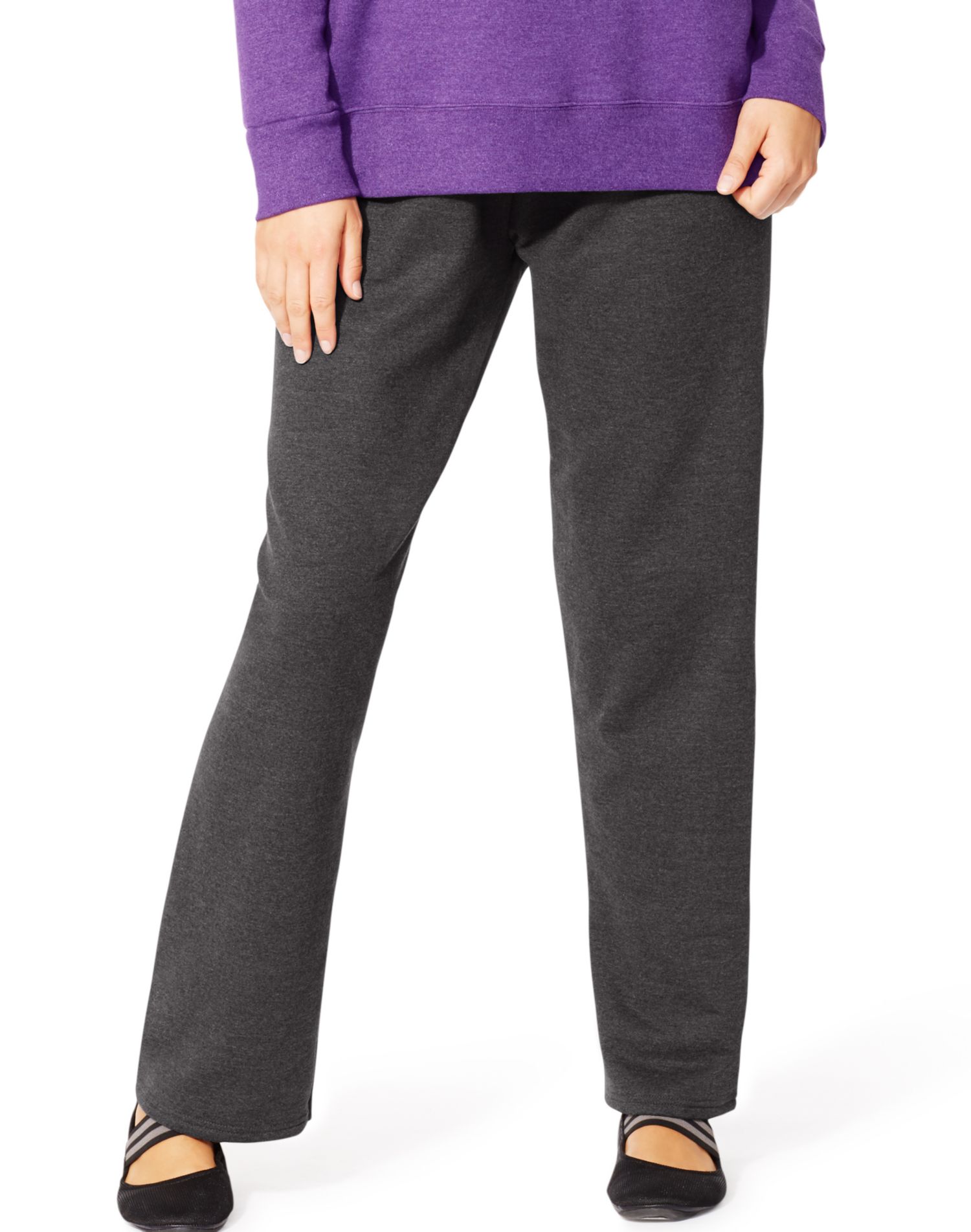 Just My Size Women`s ComfortSoft EcoSmart Fleece Open-Hem Sweatpants, Avg Length - Picture 5 of 7
