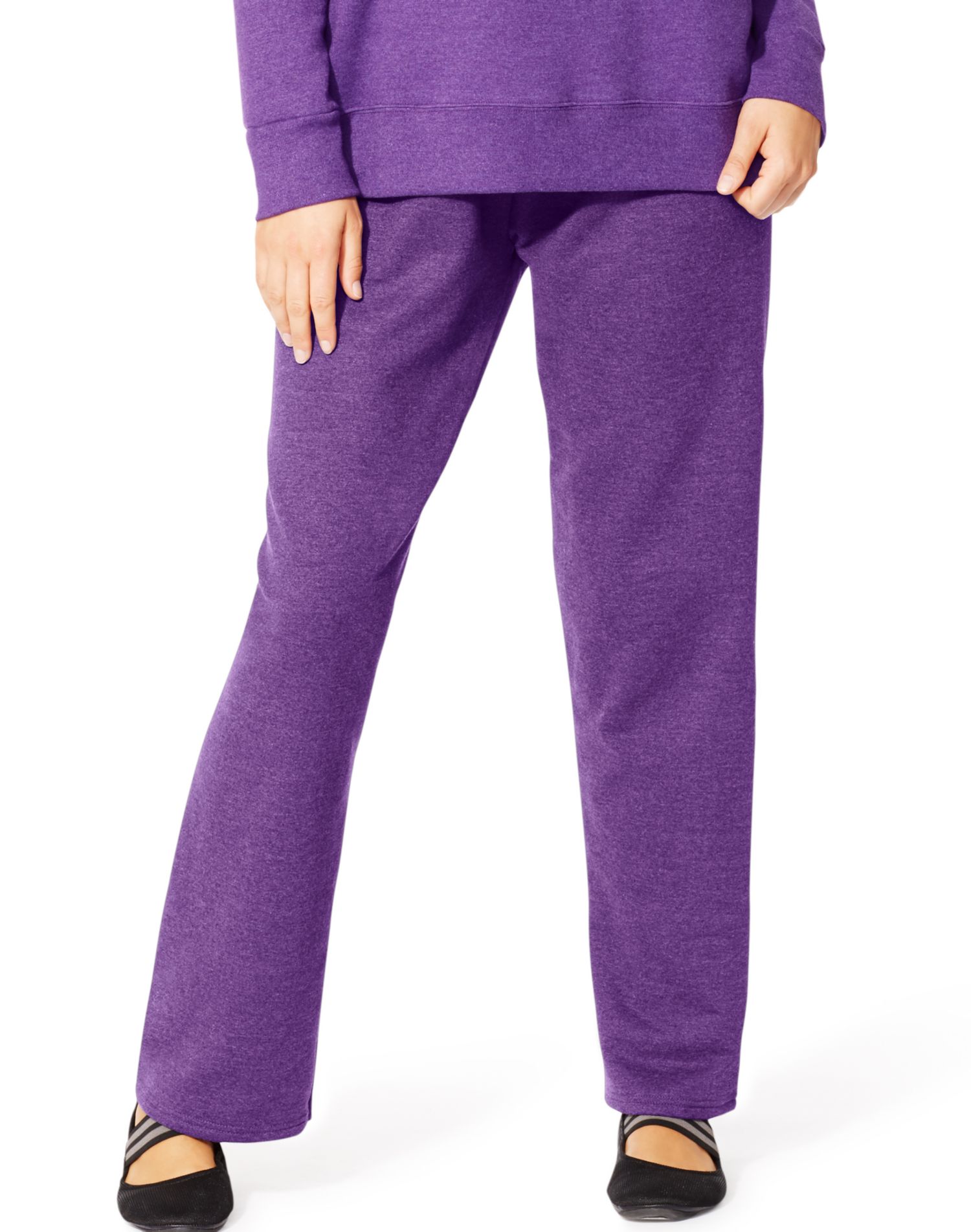 Just My Size Women`s ComfortSoft EcoSmart Fleece Open-Hem Sweatpants, Avg Length - Picture 6 of 7
