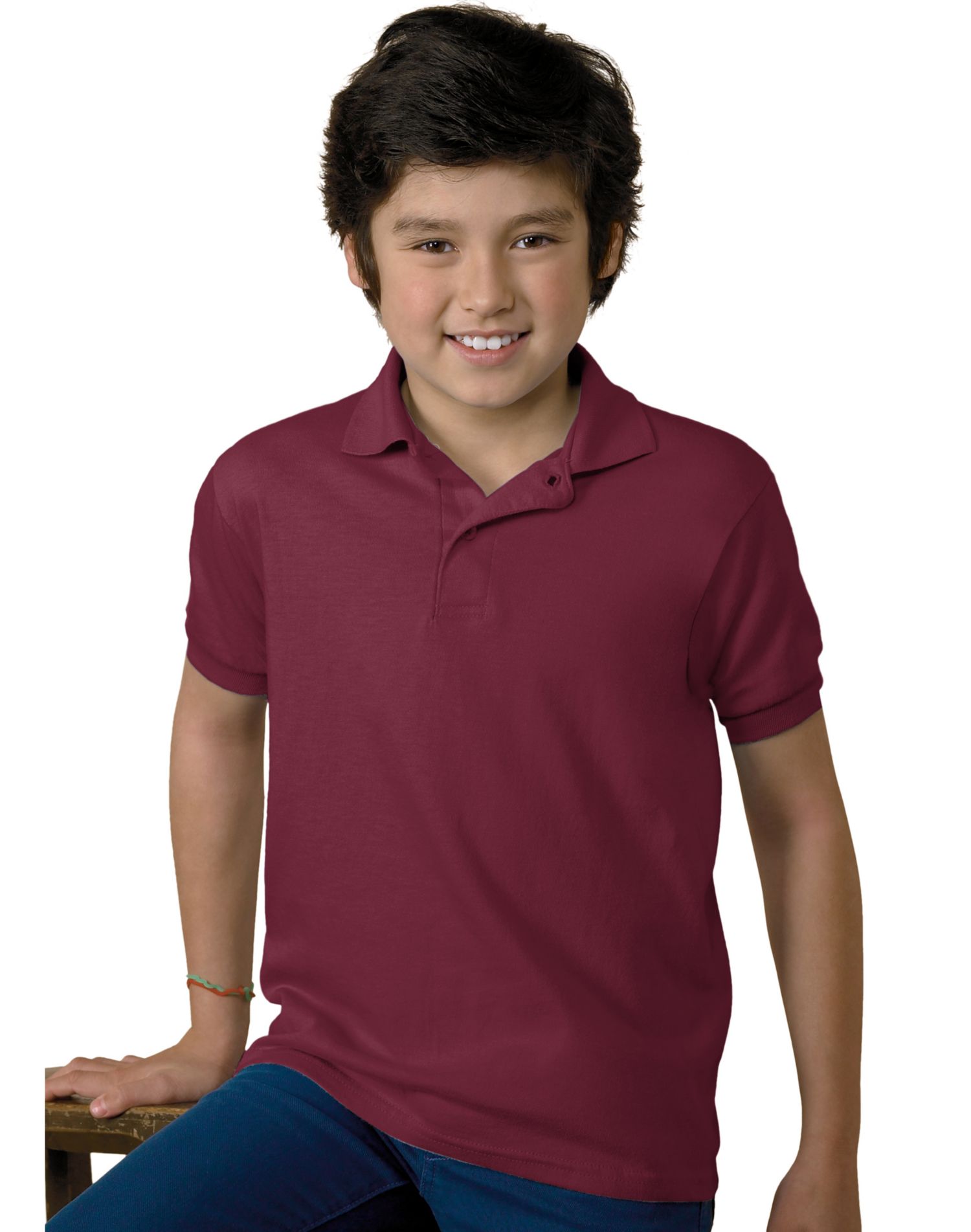 Hanes Kids Cotton-Blend Jersey Polo - Picture 22 of 35