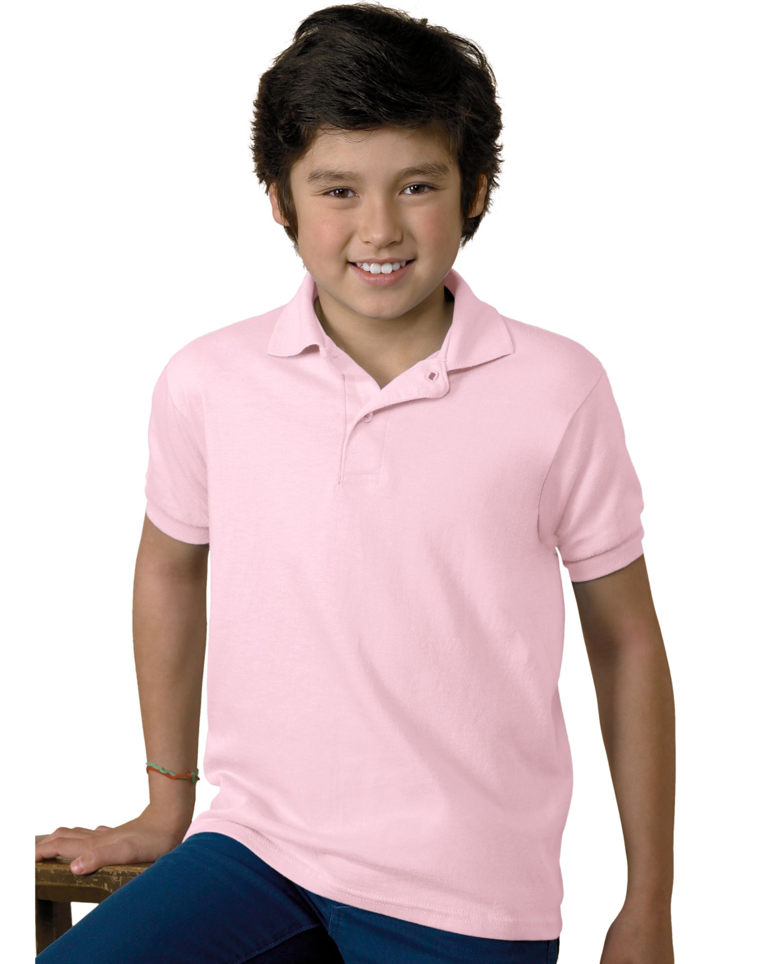 Hanes Kids Cotton-Blend Jersey Polo - Picture 26 of 35