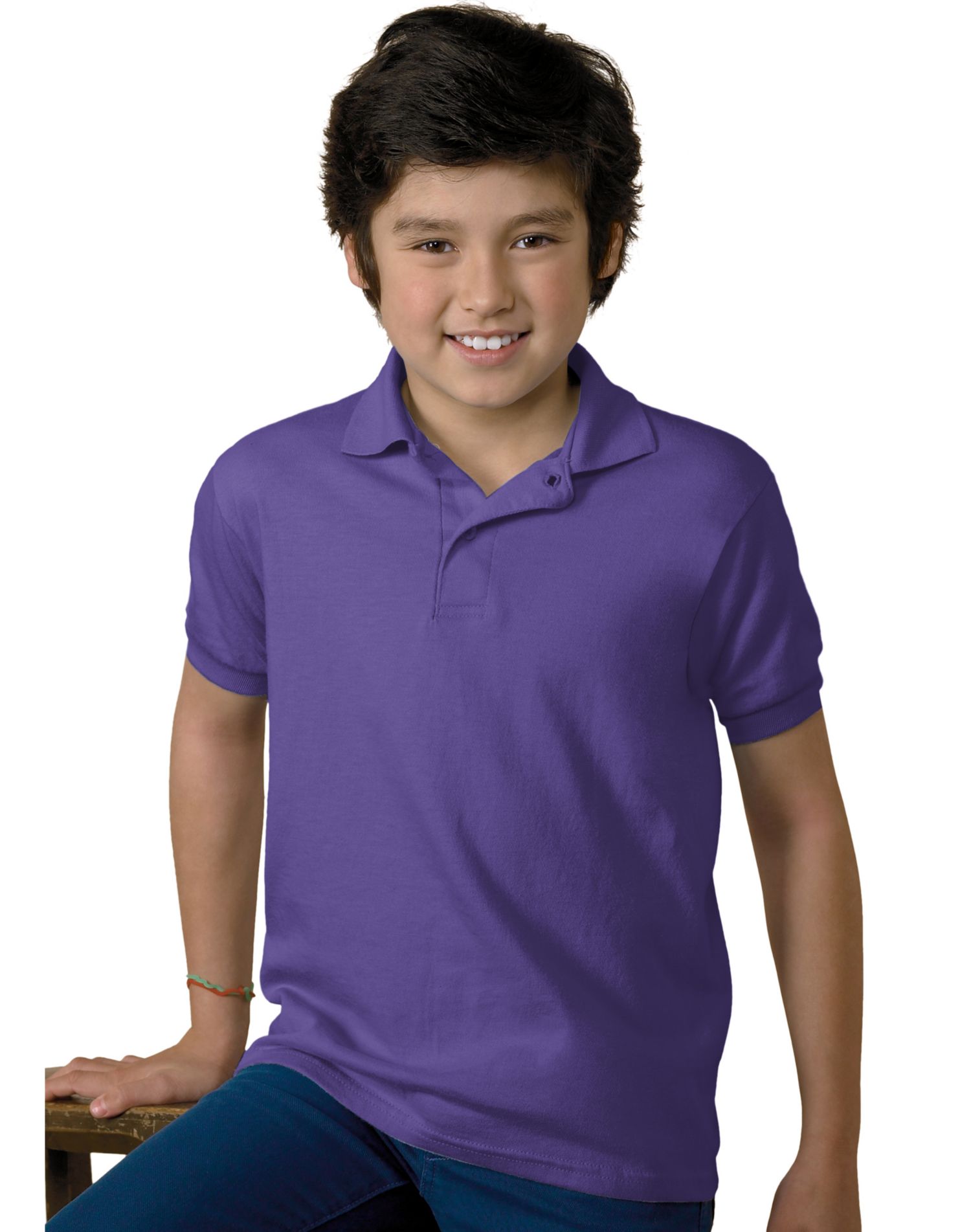 Hanes Kids Cotton-Blend Jersey Polo - Picture 28 of 35