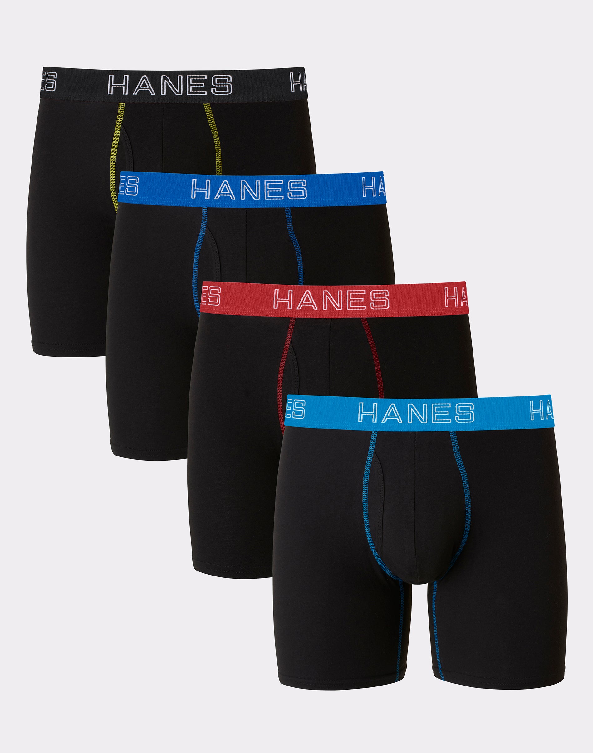 Hanes Mens Ultimate Stretch Cotton Big Boxer Briefs Underwear 4-Pack - Picture 2 of 4