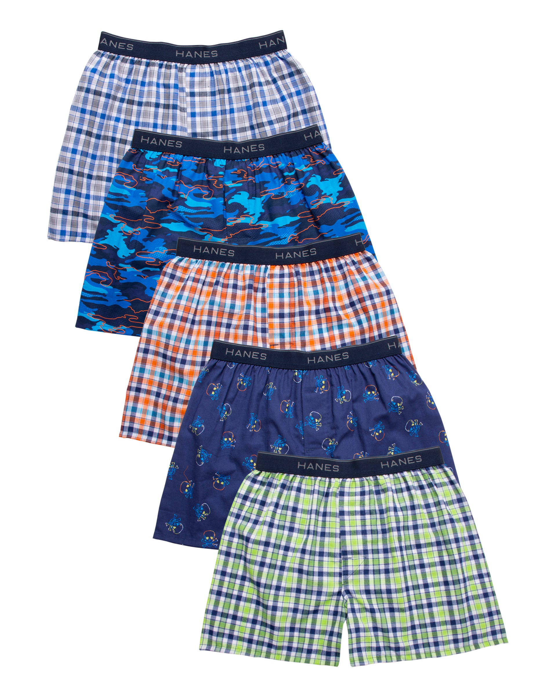 Hanes Boys Comfort Flex Woven Boxer 5-Pack - Picture 2 of 4