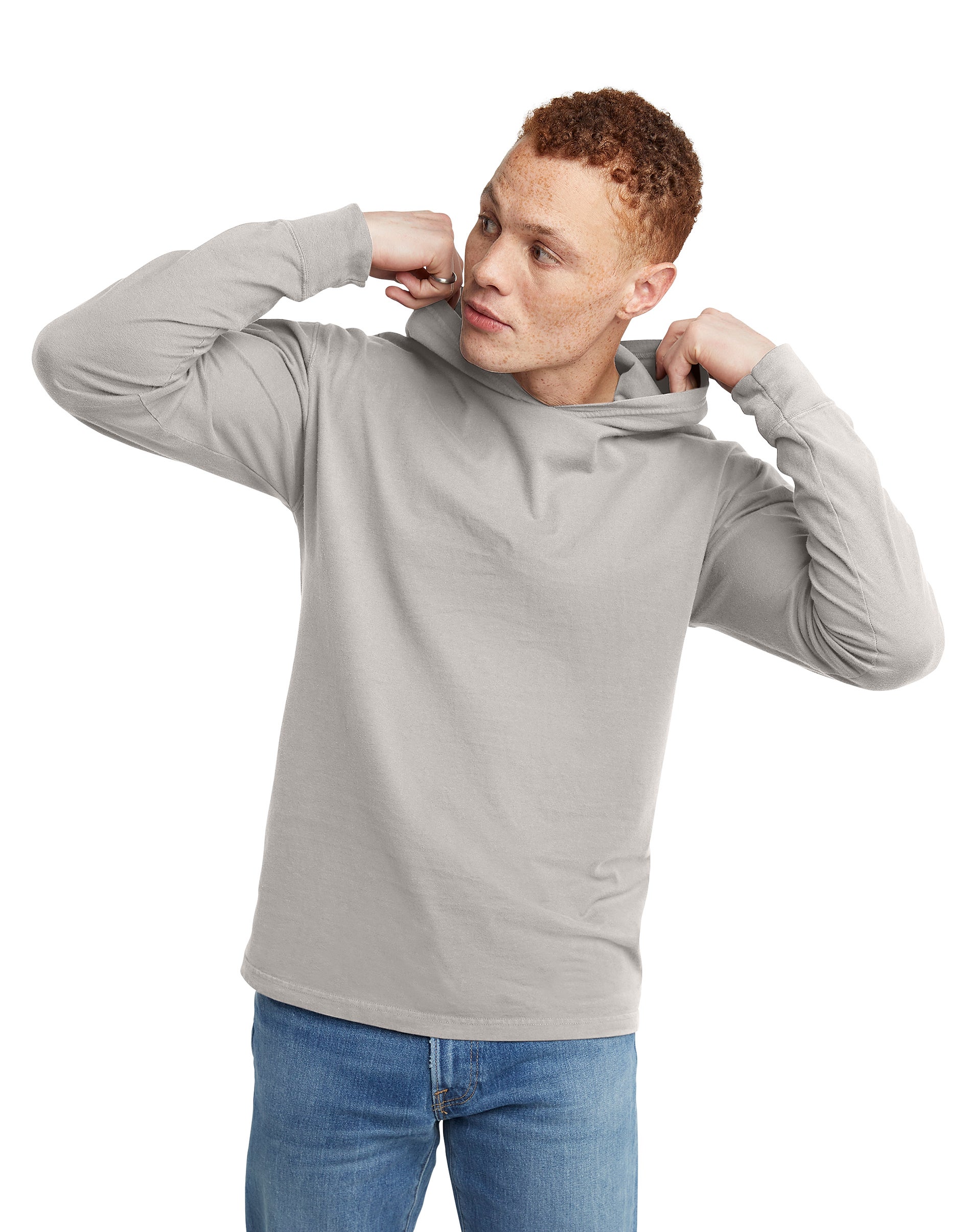Hanes Originals Adult Garment Dyed Cotton T-Shirt Hoodie - Picture 8 of 16