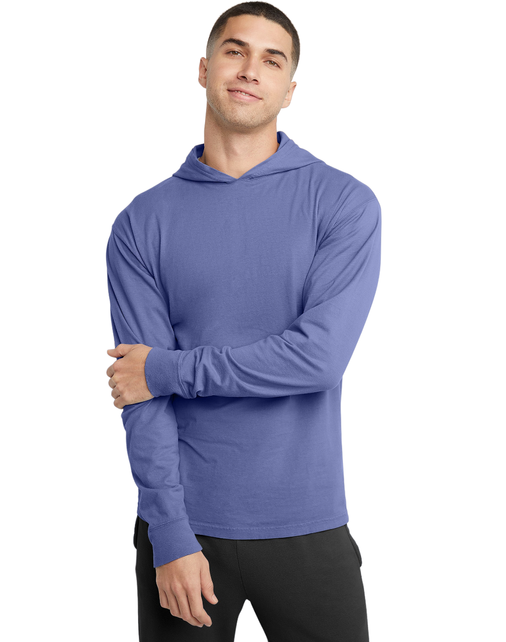 Hanes Originals Adult Garment Dyed Cotton T-Shirt Hoodie - Picture 14 of 16