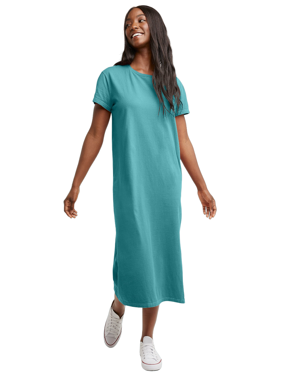 Hanes Originals Womens Garment Dyed Midi Dress | eBay