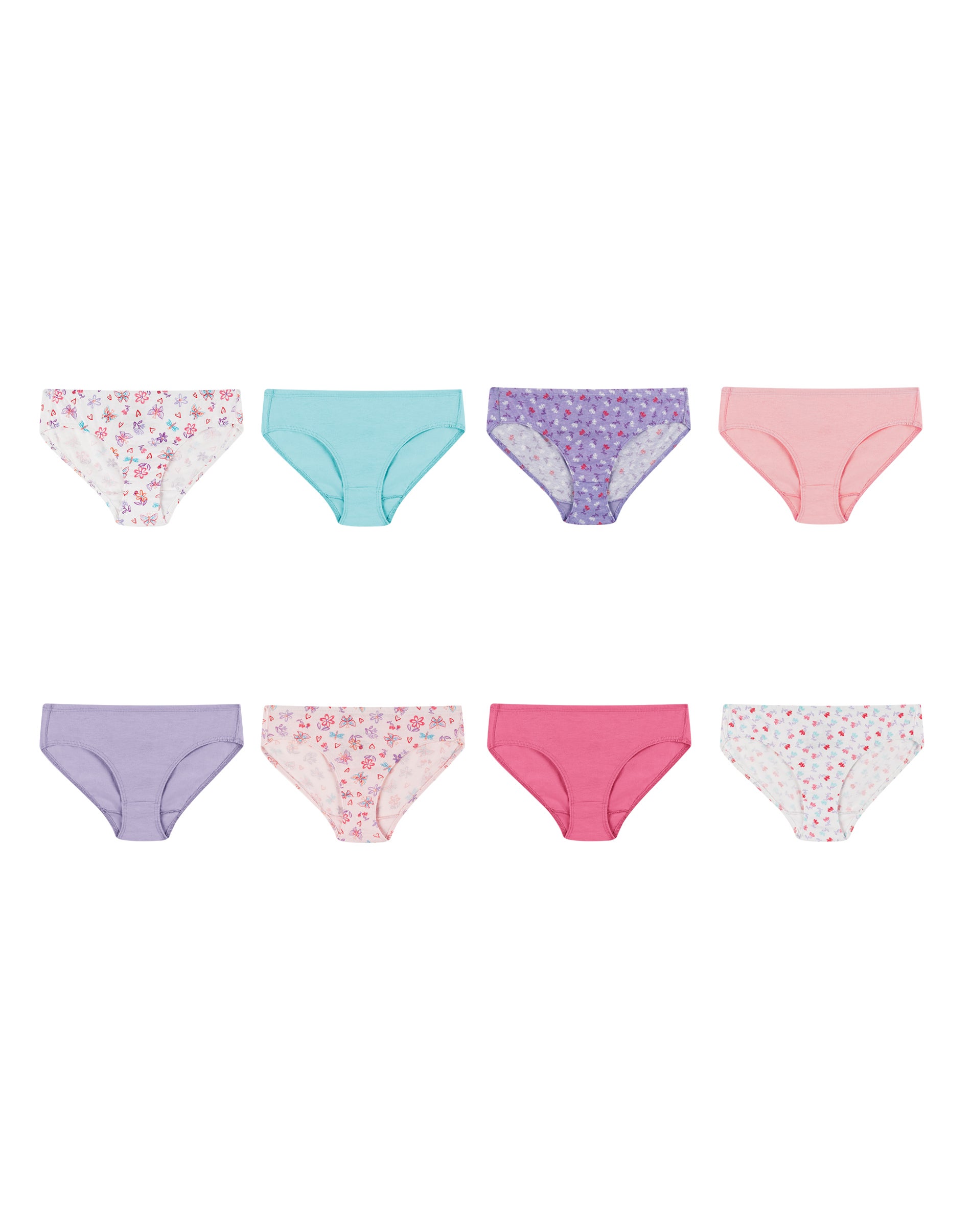 Hanes Girls Ultimate Pure Comfort Organic Cotton Hipster 8-Pack - Picture 2 of 7