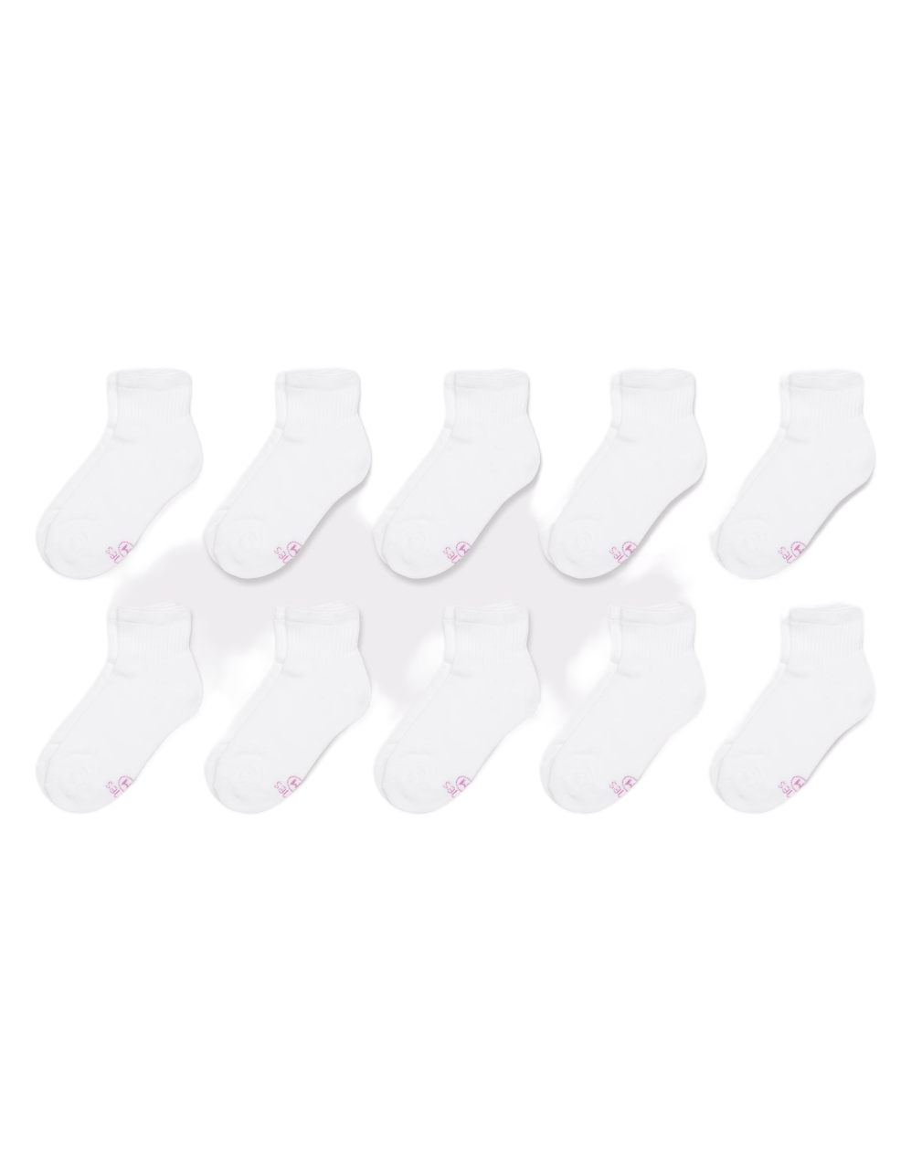 Hanes Girls Cushioned Ankle Socks 10 Pack - Picture 2 of 2