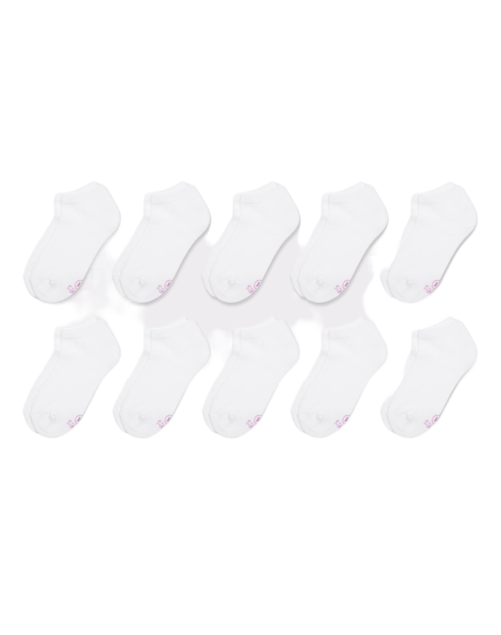 Hanes Girls Cushioned No Show Socks 10 Pack - Picture 2 of 2