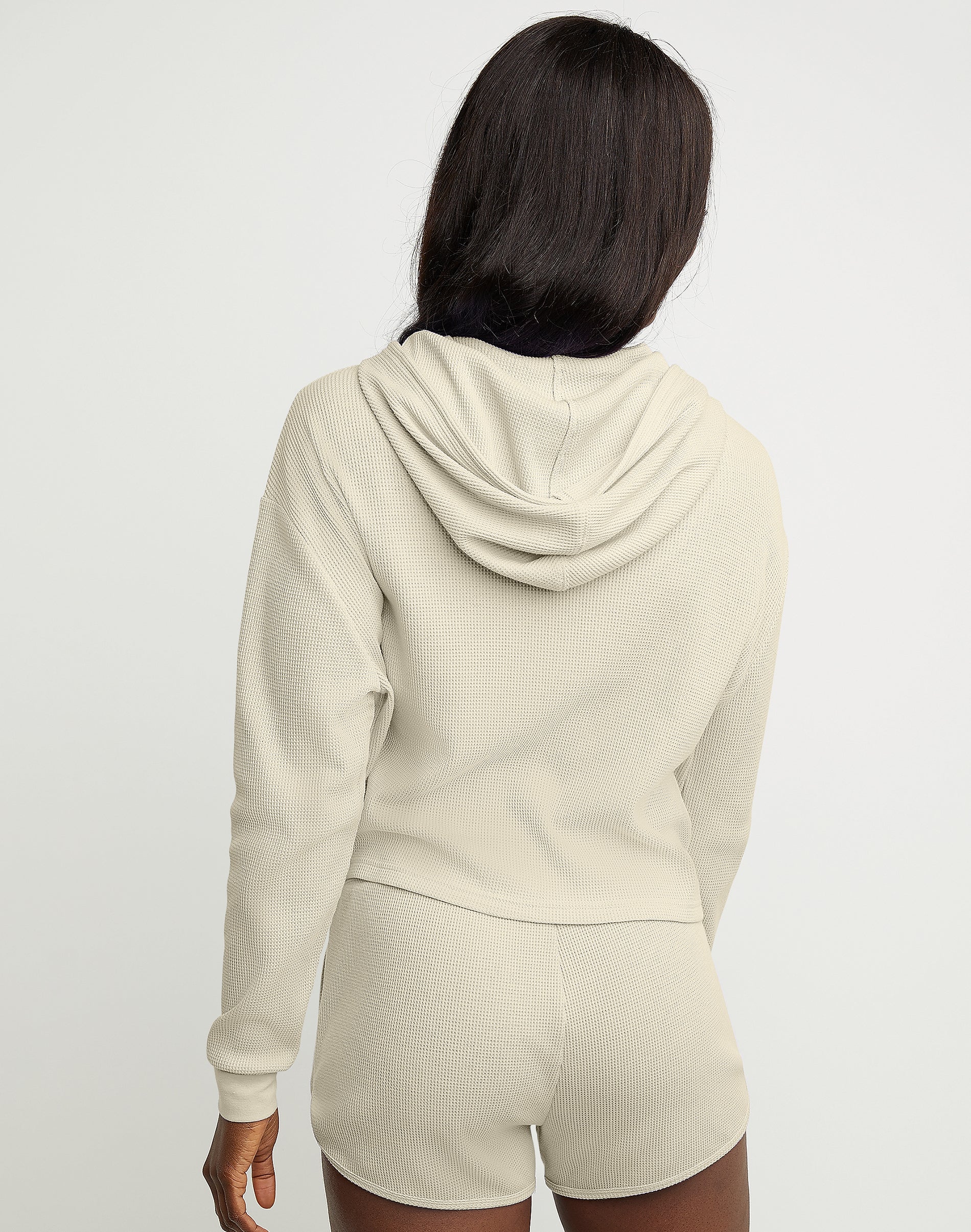 Hanes Originals Womens Waffle Lounge Hoodie - Picture 4 of 13