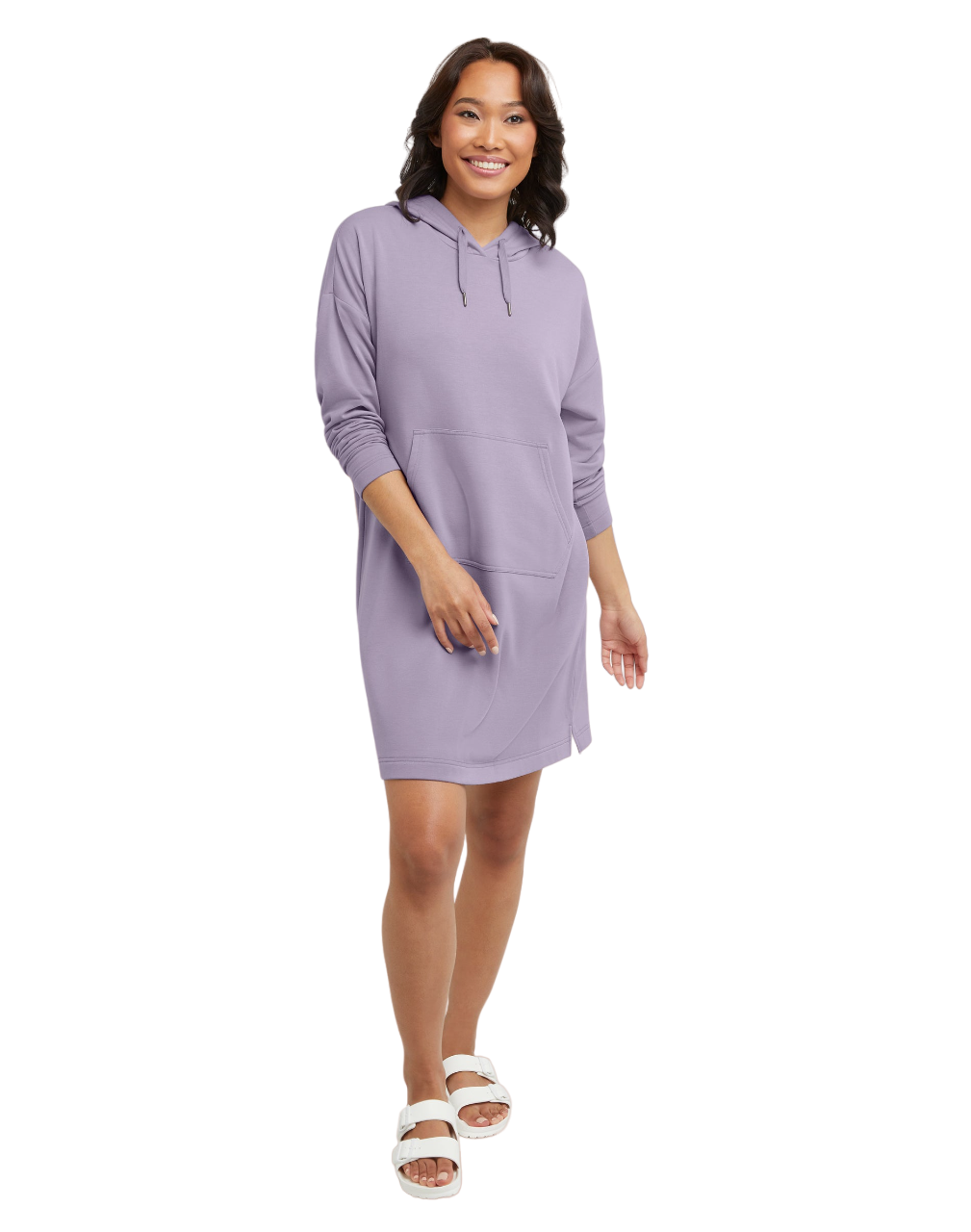 Hanes Originals Womens Soft Brushed Fleece Hoodie Dress - Picture 17 of 19