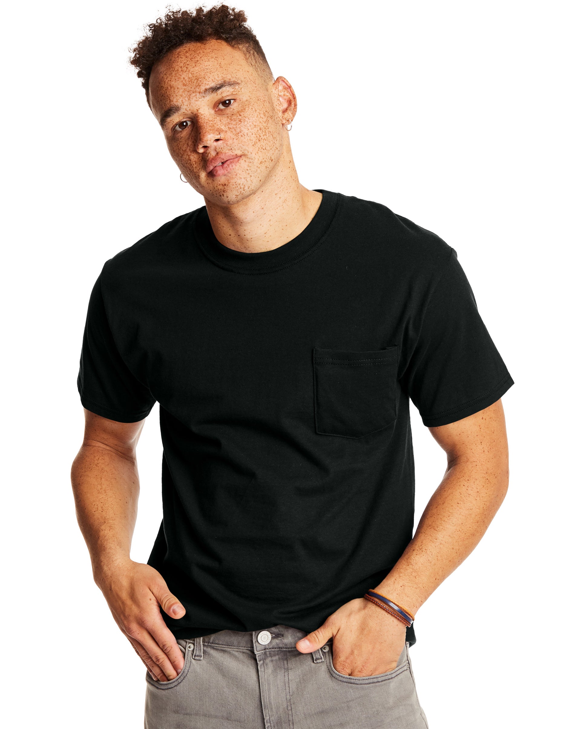 Hanes Erwachsene T-Shirt Beefy-T Pocket 2er Pack - Bild 8 von 28