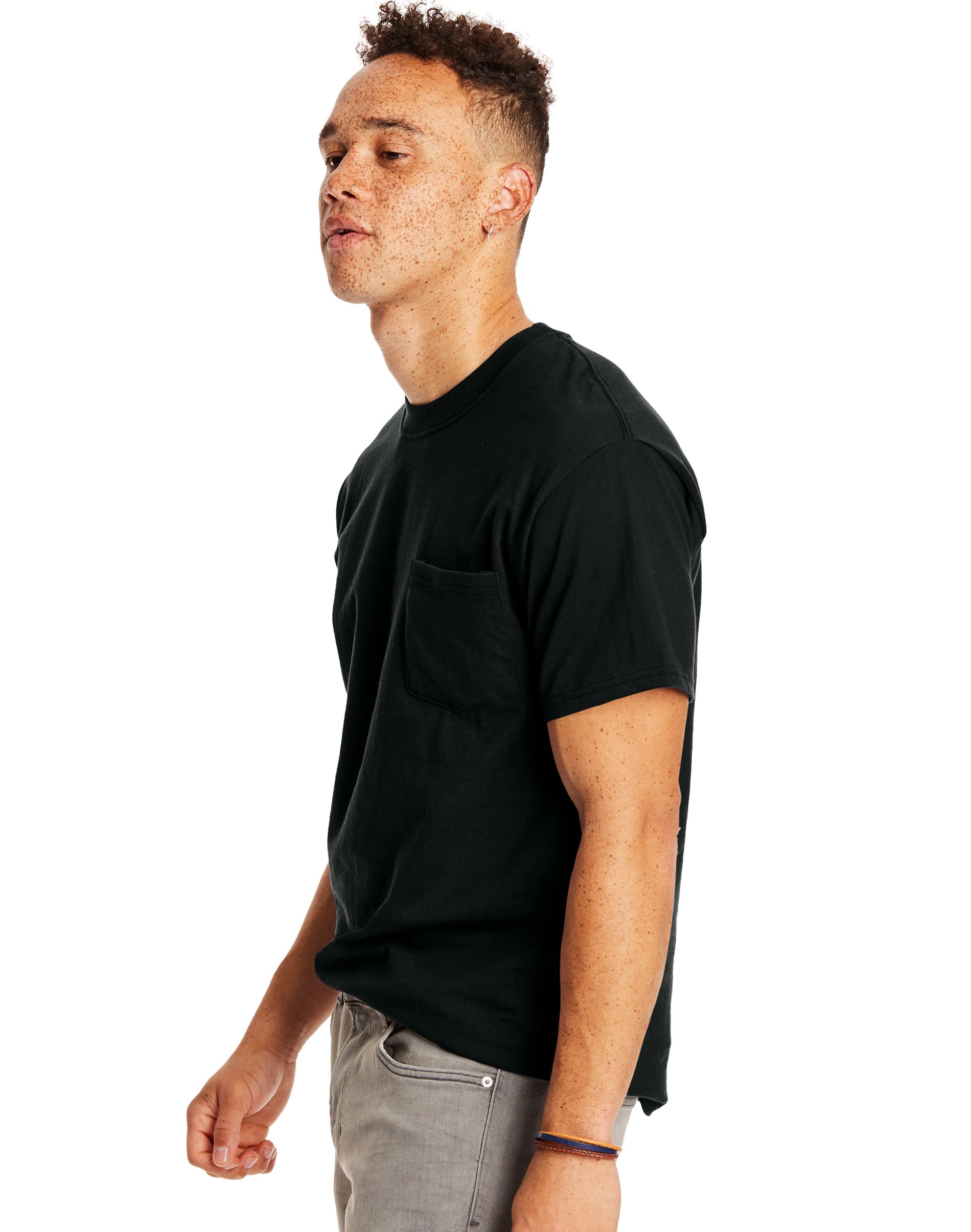 Hanes Erwachsene T-Shirt Beefy-T Pocket 2er Pack - Bild 4 von 28