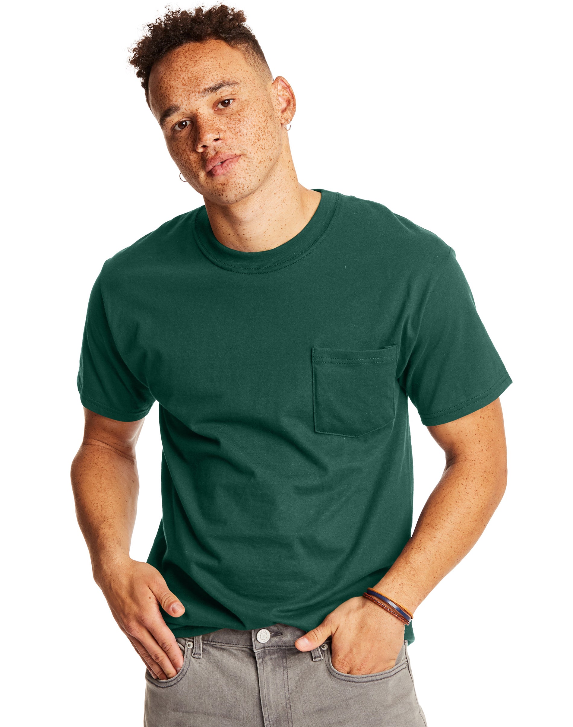 Hanes Erwachsene T-Shirt Beefy-T Pocket 2er Pack - Bild 20 von 28