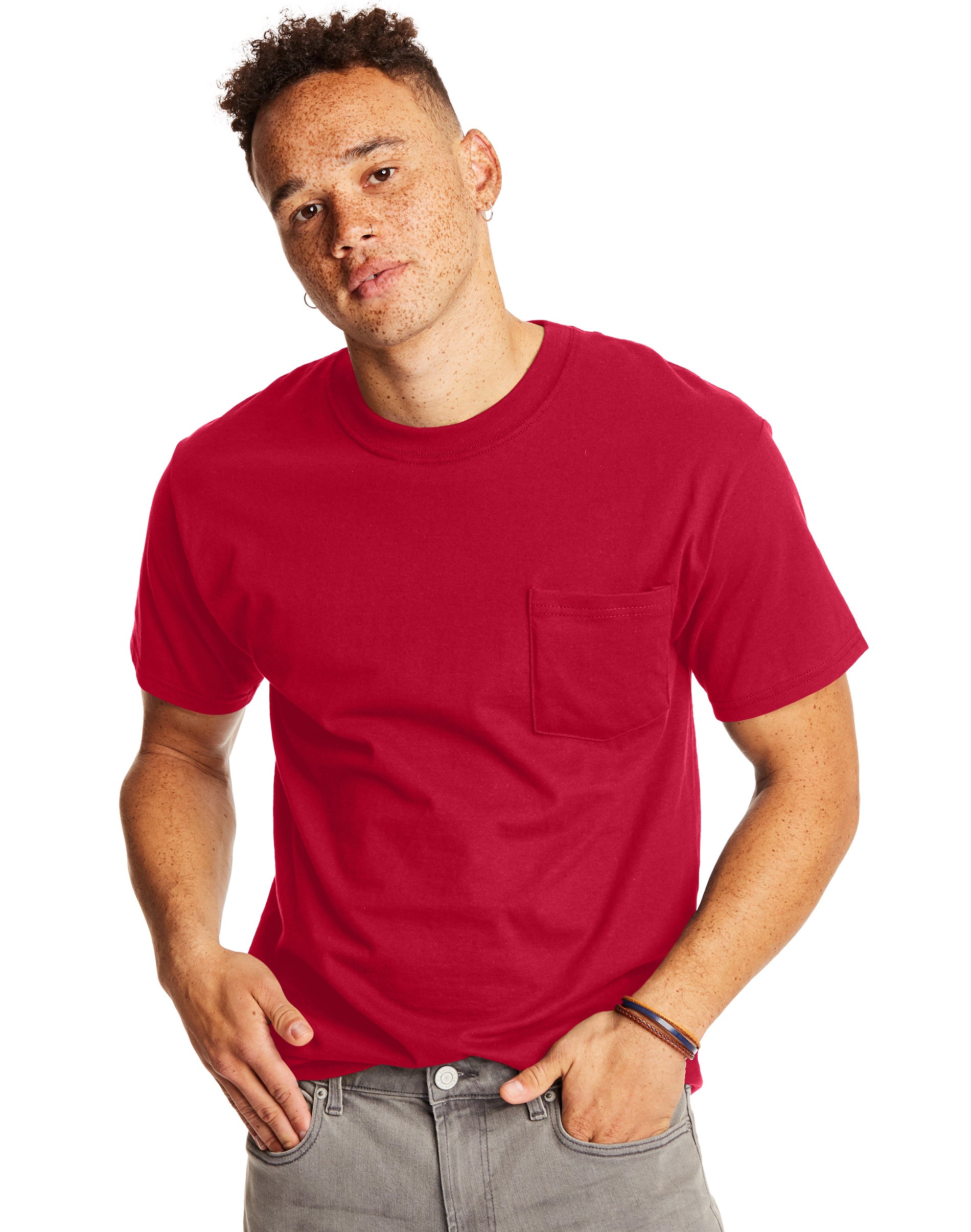 Hanes Erwachsene T-Shirt Beefy-T Pocket 2er Pack - Bild 23 von 28
