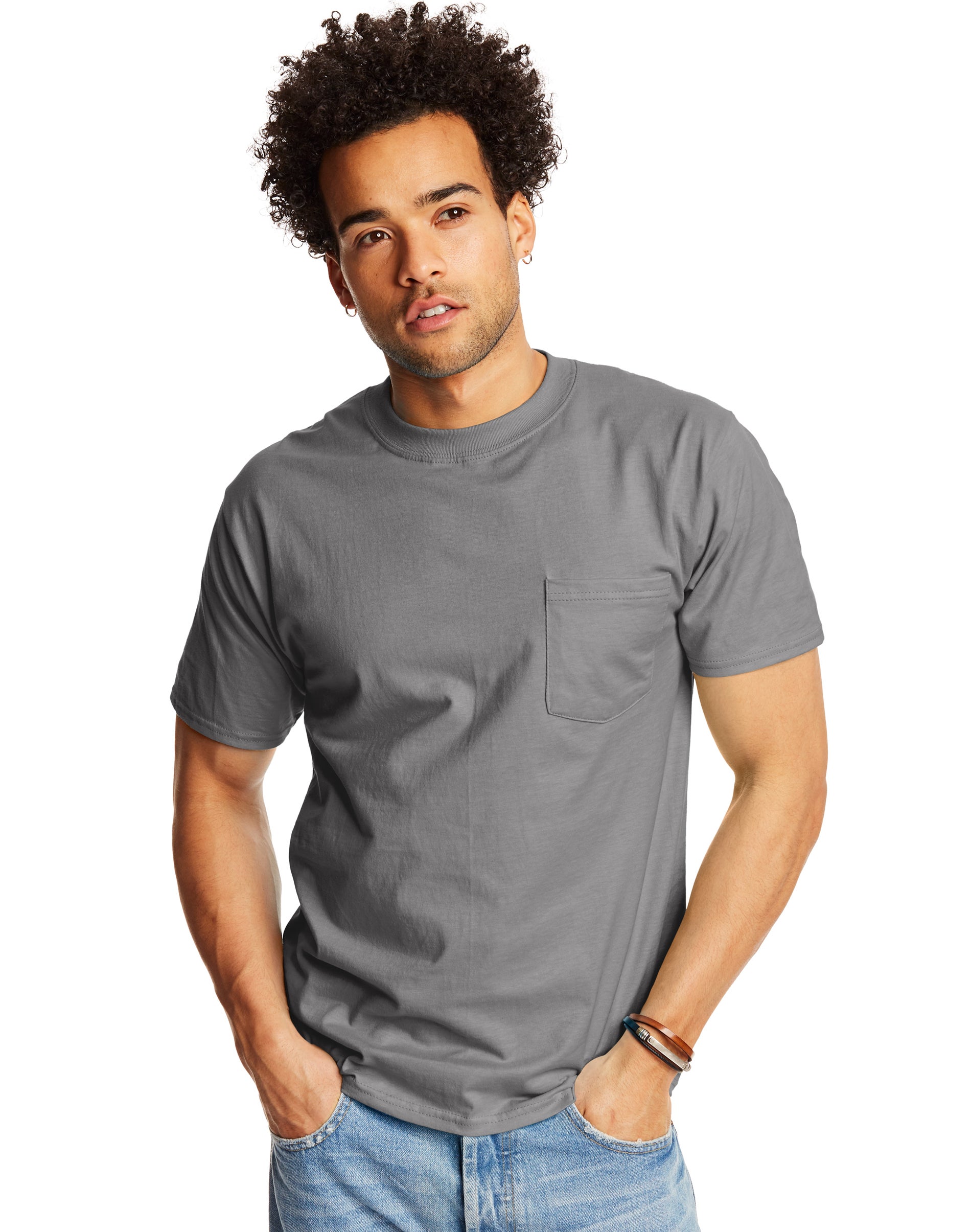 Hanes Erwachsene T-Shirt Beefy-T Pocket 2er Pack - Bild 26 von 28