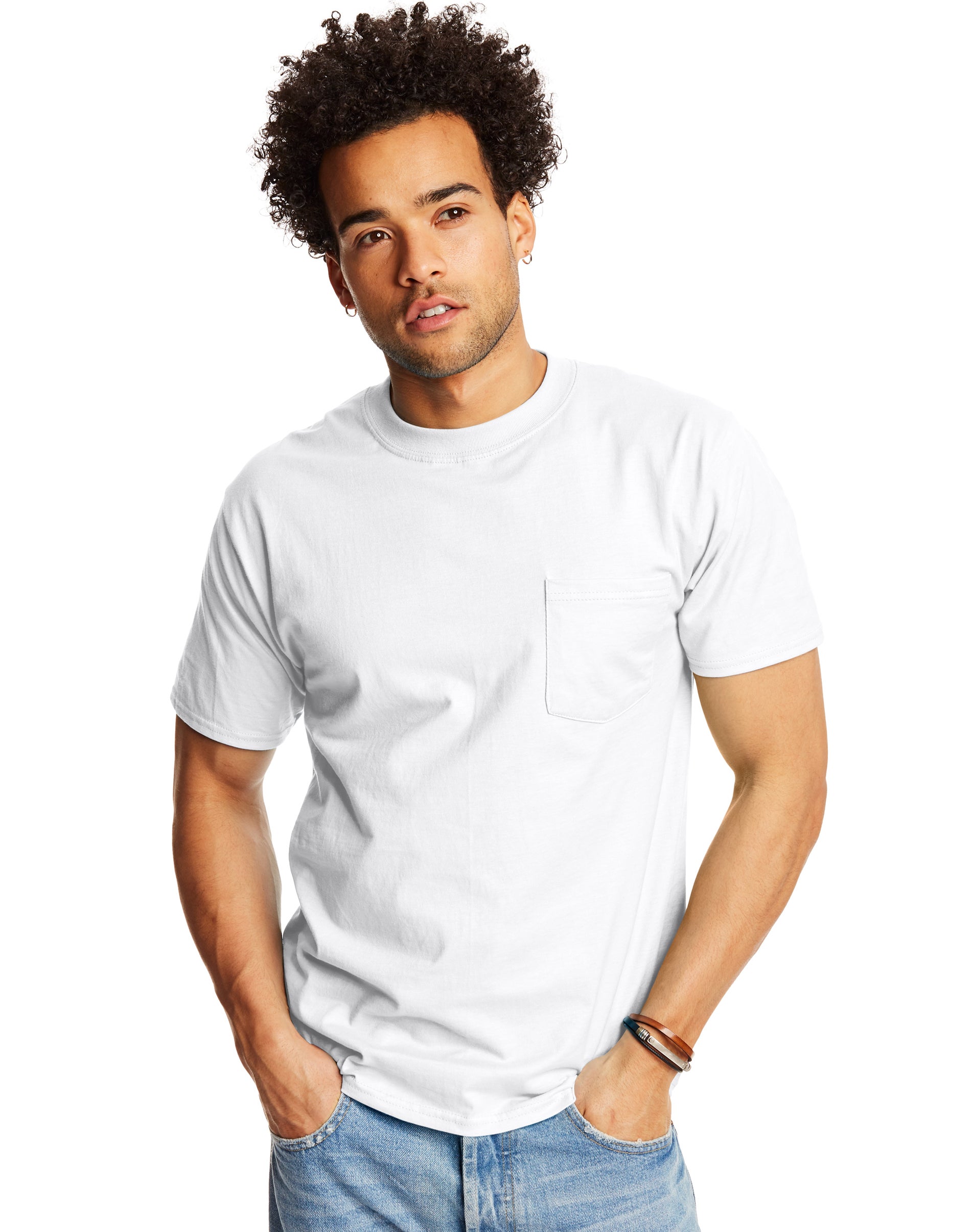 Hanes Erwachsene T-Shirt Beefy-T Pocket 2er Pack - Bild 2 von 28