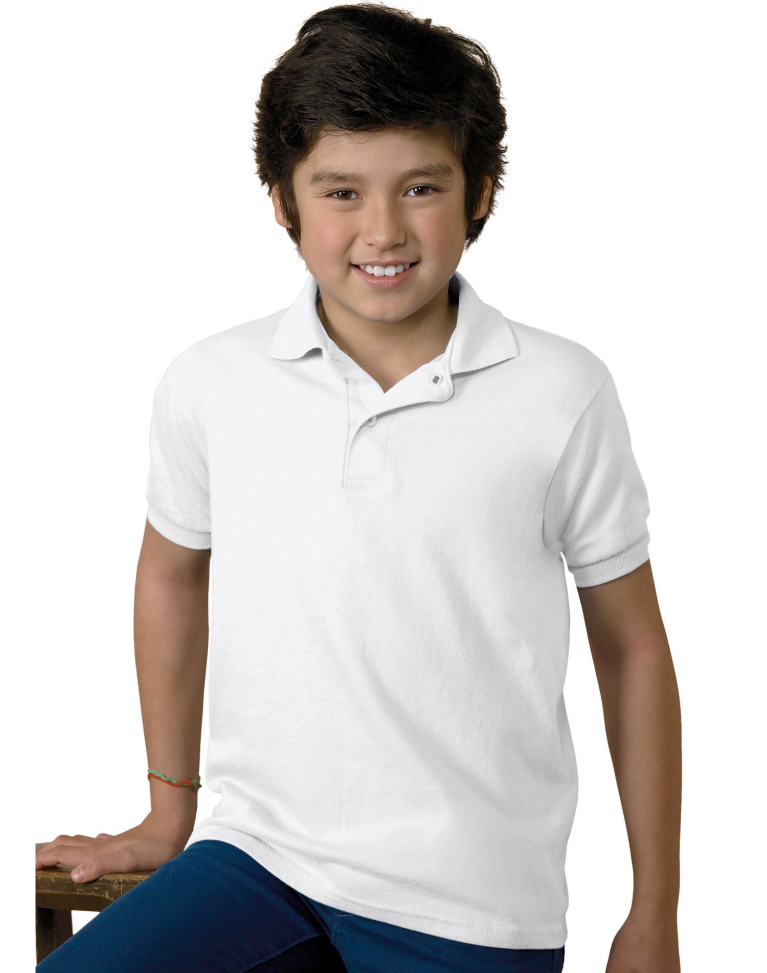 Hanes Kids Cotton-Blend Jersey Polo - Picture 32 of 35