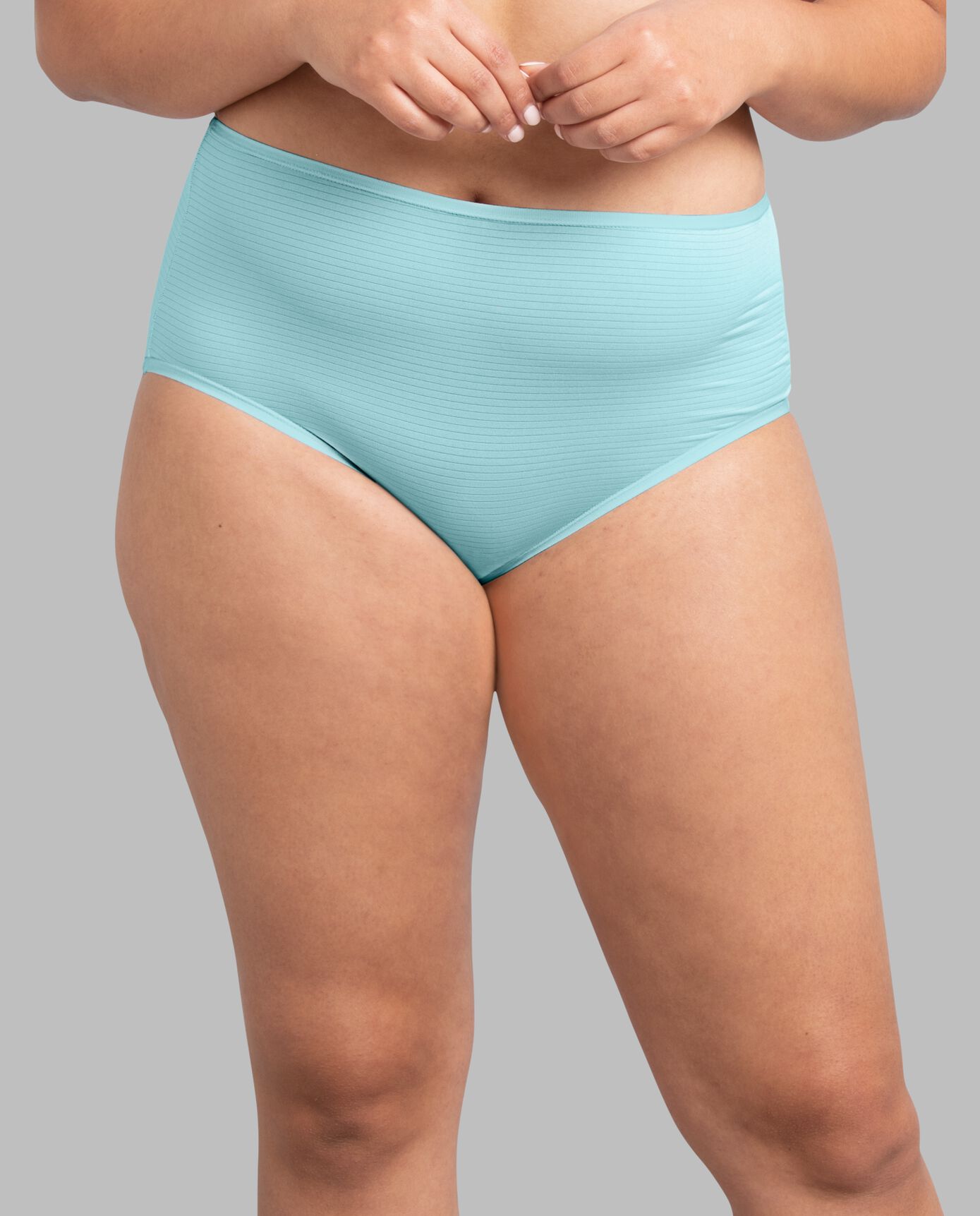 Fruit Of The Loom Womens Breathable Cooling Stripe Brief Panty Assorted 6 Pack - Picture 3 of 4