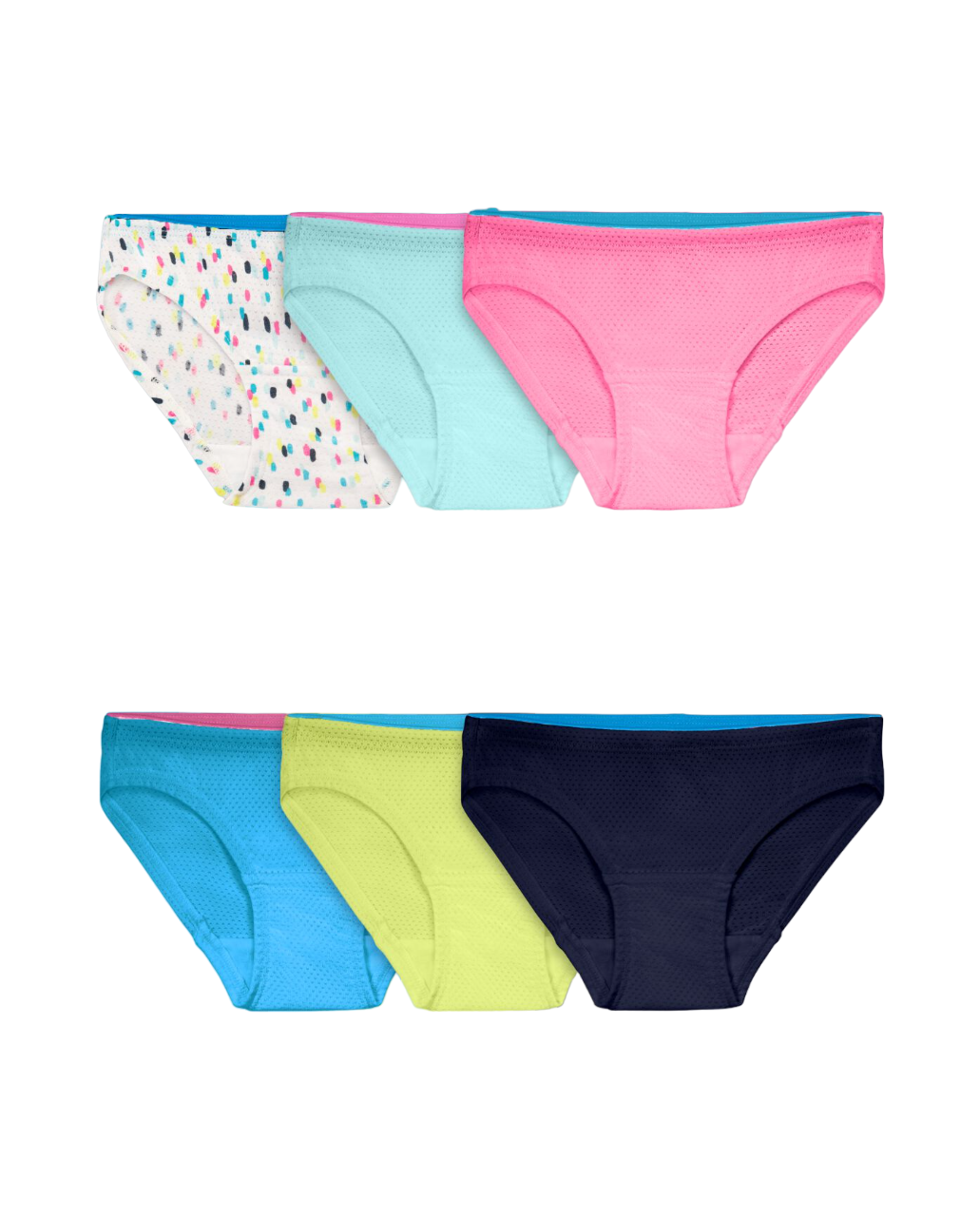 Fruit Of The Loom Girls Breathable Micro-Mesh Bikini Underwear 6 Pack - Picture 2 of 4